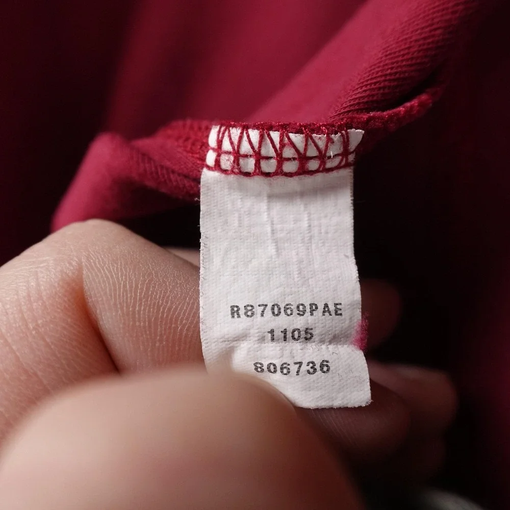 LL‎ Bean Shirt Mens L Red Mock Neck Long Sleeve Tee Pullover Sweatshirt Outdoor